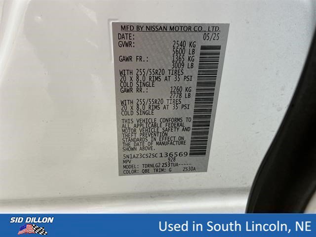 Used 2025 Everest White Pearl Tricoat Nissan SL image 15