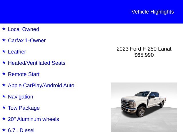 Used 2023 Star White Ford Lariat image 2