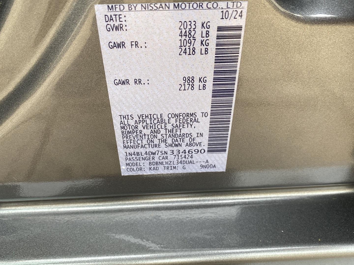 Certified Used 2025 Gun Metallic Nissan SV image 16
