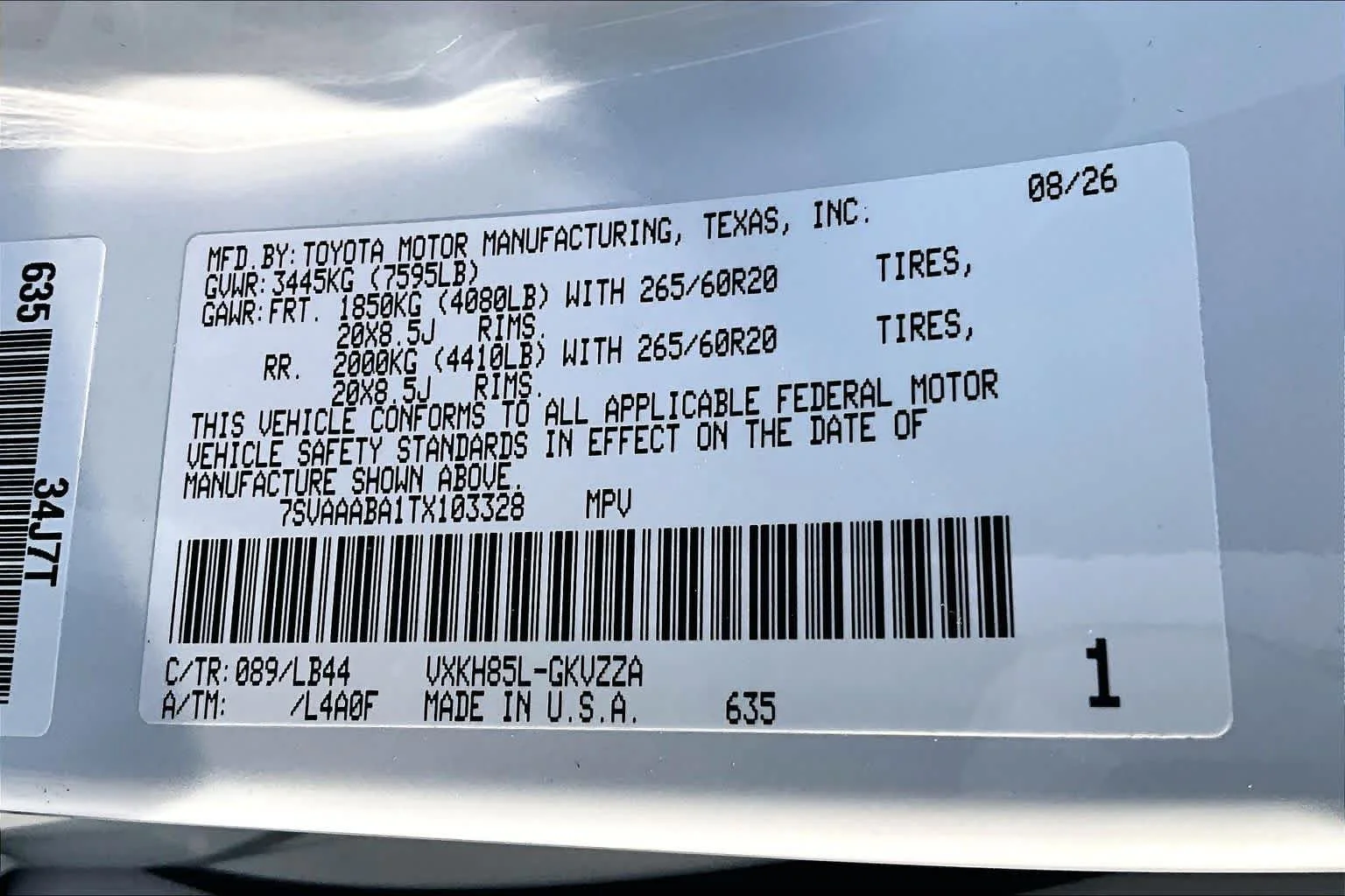 New 2026 Wind Chill Pearl Toyota 1794 Edition image 18