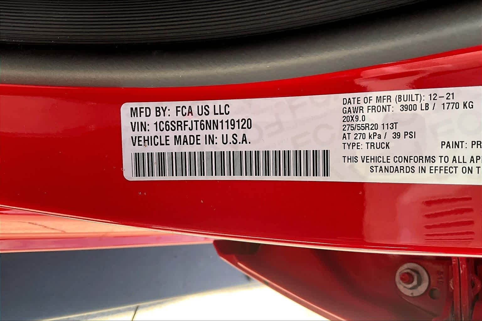 Used 2022 Flame Red Clearcoat Ram Laramie image 33