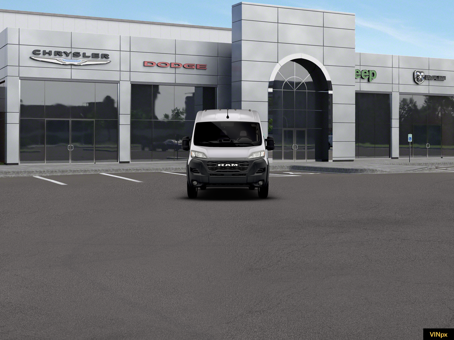 New 2026 Bright White Clear-Coat Exterior Paint RAM Cargo Van Tradesman High Roof 159