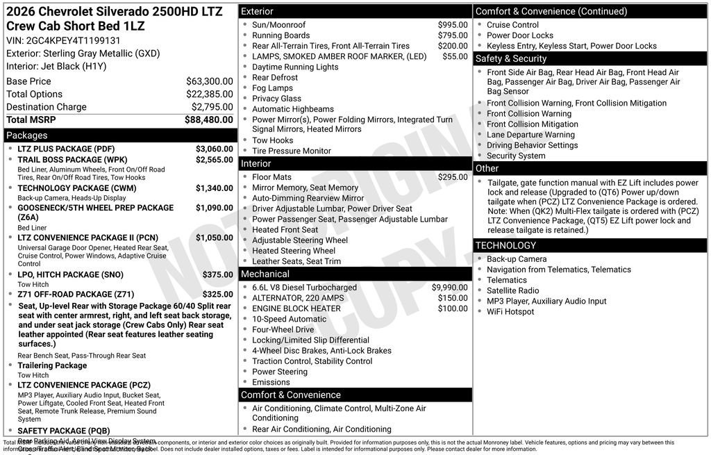 New 2026 Sterling Gray Metallic Chevrolet LTZ image 38
