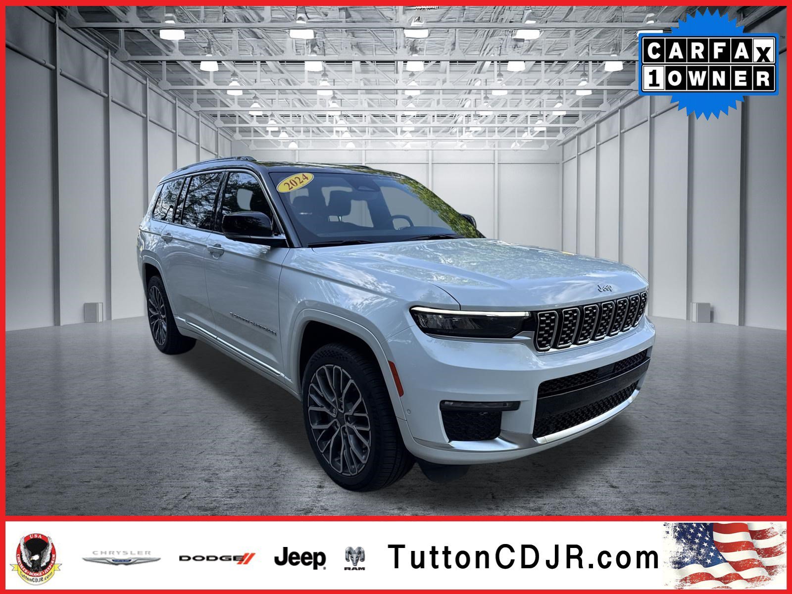 Used 2024 Bright White Clearcoat Jeep Summit Reserve image 1