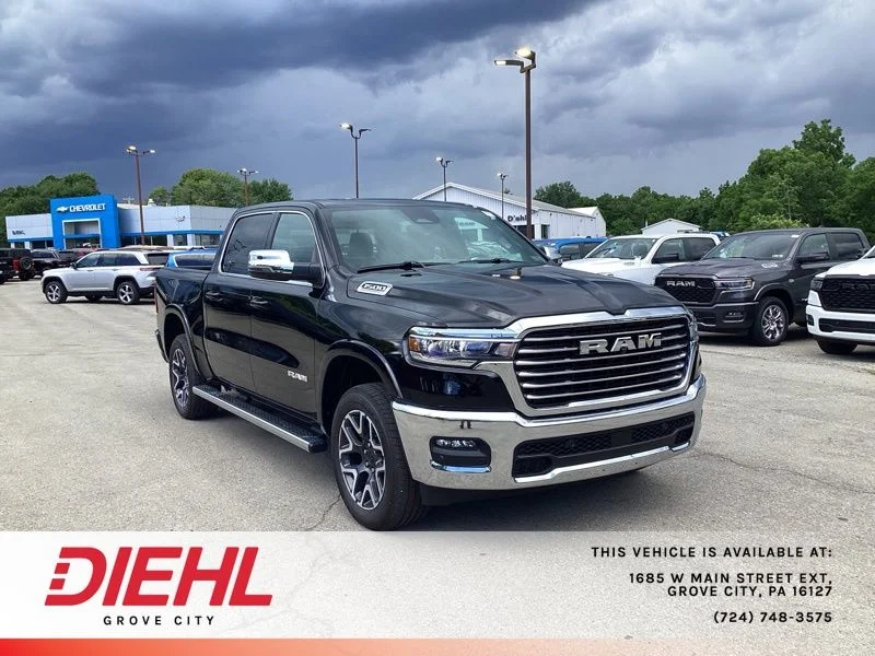 New 2026 Diamond Black Crystal Pearl-Coat Exterior Paint RAM Laramie image 1