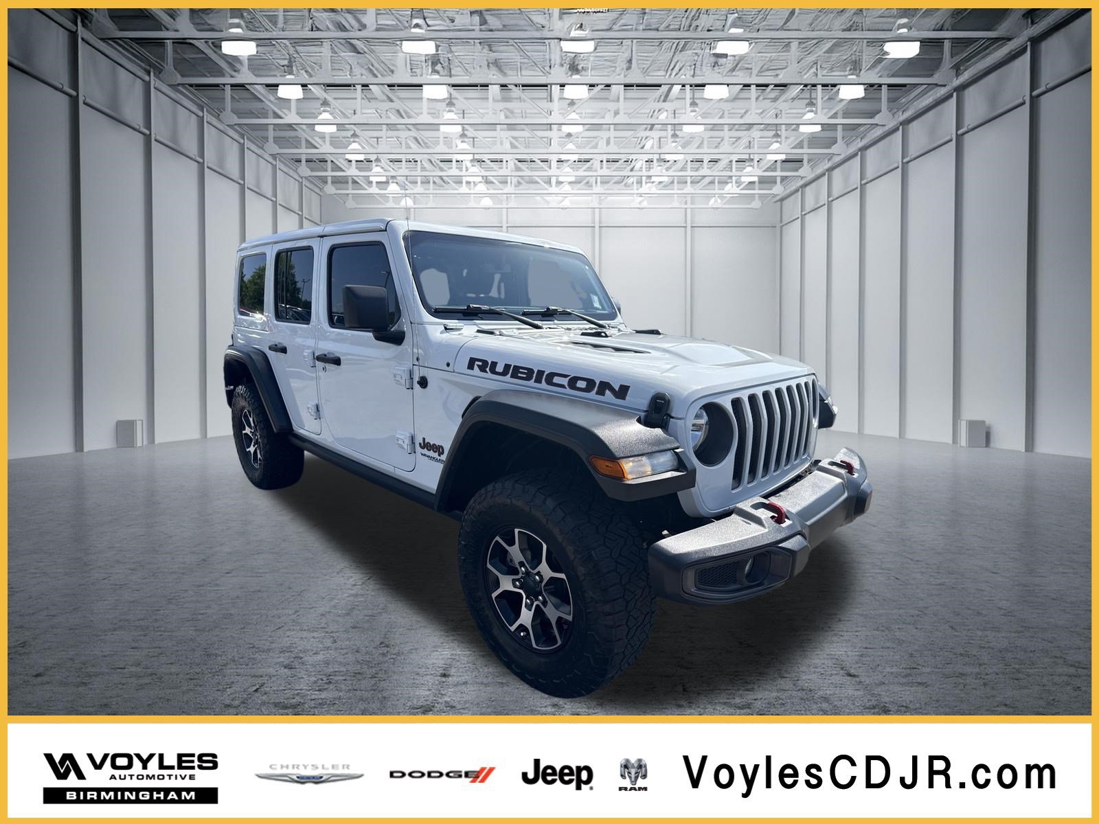 Used 2020 Bright White Clearcoat Jeep Rubicon image 1