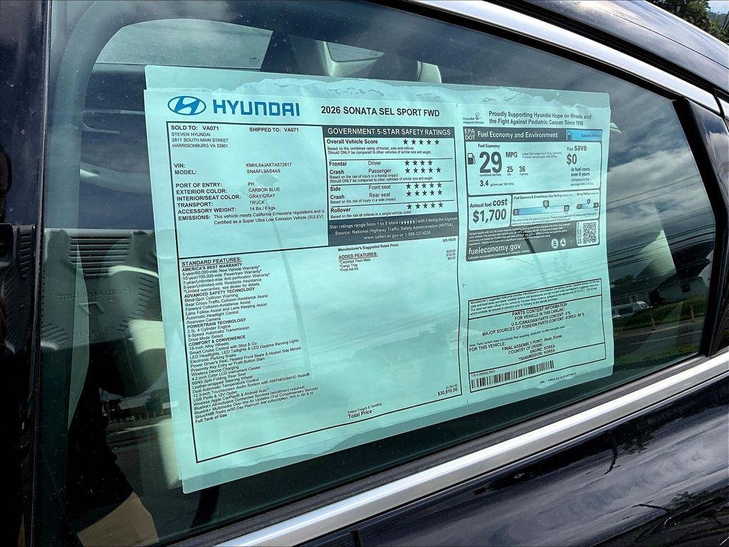 New 2026 Blue Hyundai SEL Sport image 26