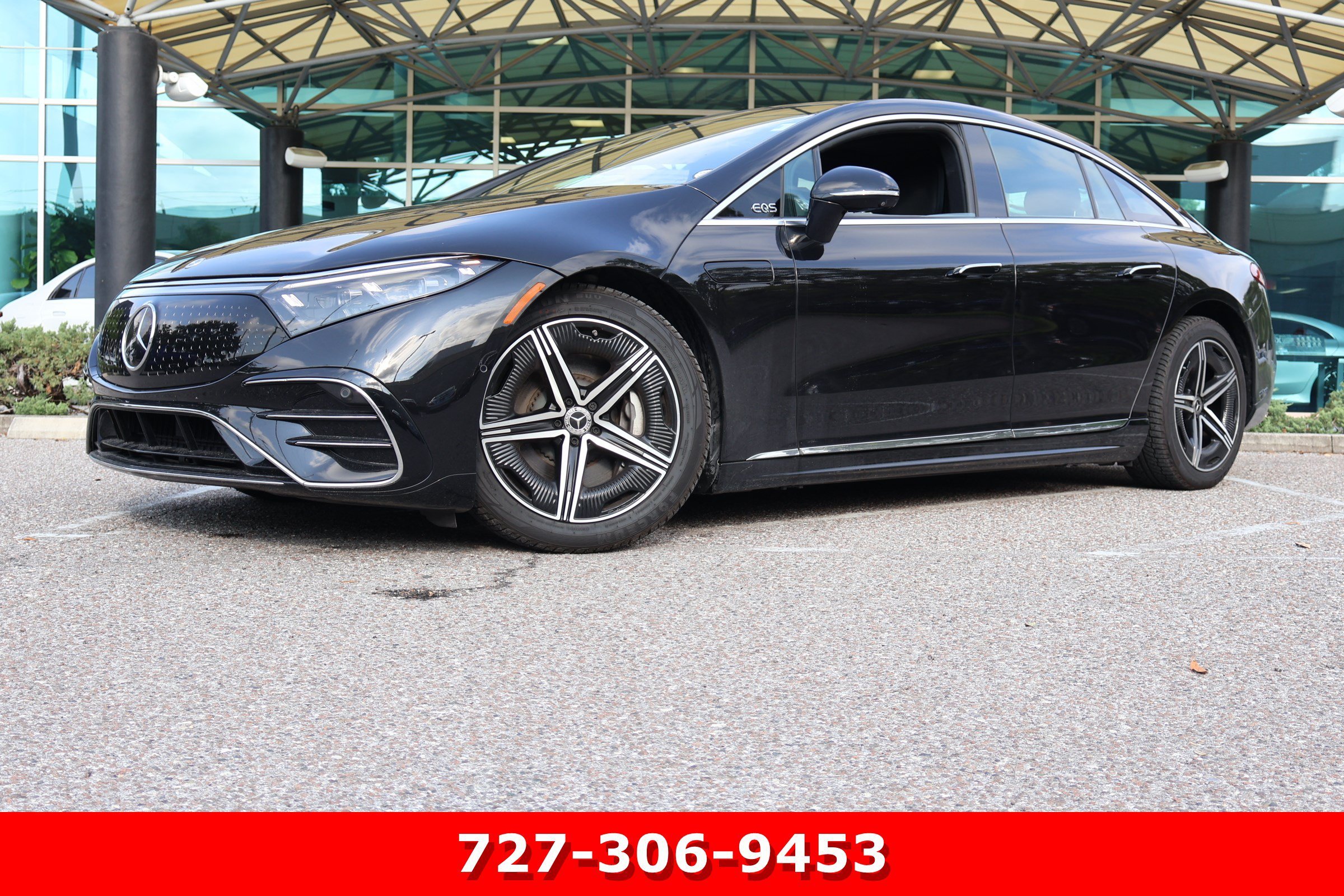 Certified Used 2023 Obsidian Black Metallic Mercedes-Benz EQS 450 image 1
