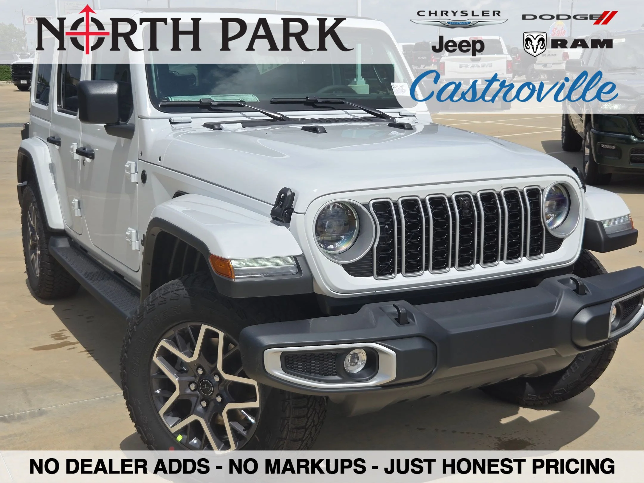 New 2026 Bright White Clear-Coat Exterior Paint Jeep Sahara image 1