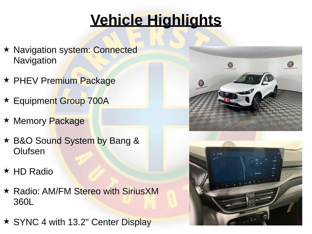 New 2026 Star White Metallic Tri-coat Ford Plug-in Hybrid image 2
