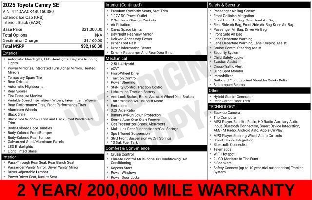 Used 2025 Ice Toyota SE image 21