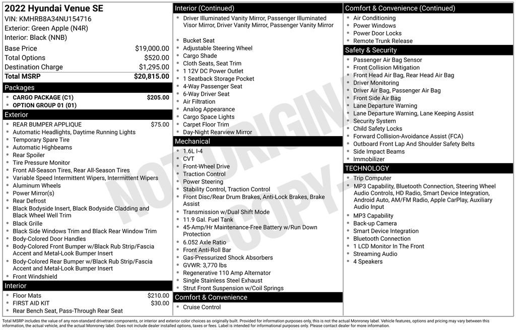 Certified Used 2022 Green Hyundai SE image 3