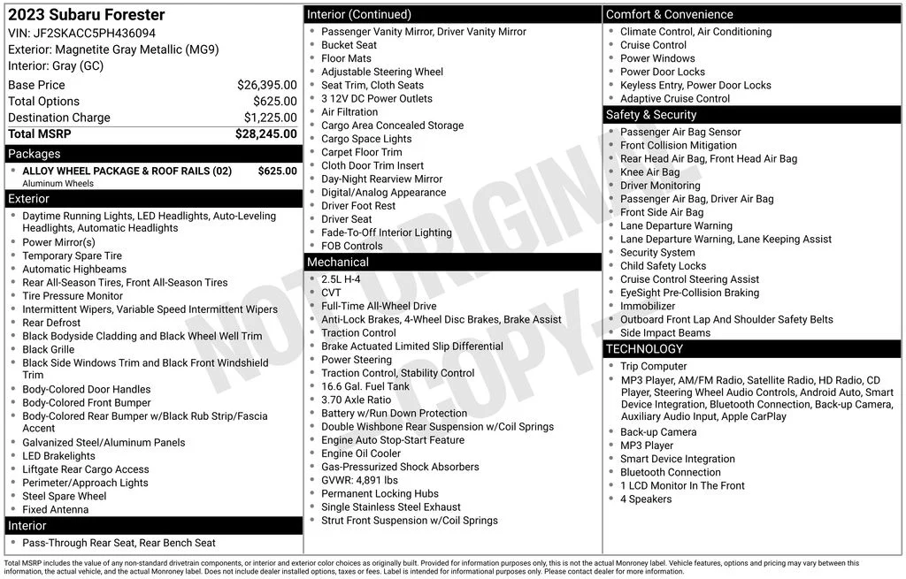 Used 2023 Gray Subaru Base image 17