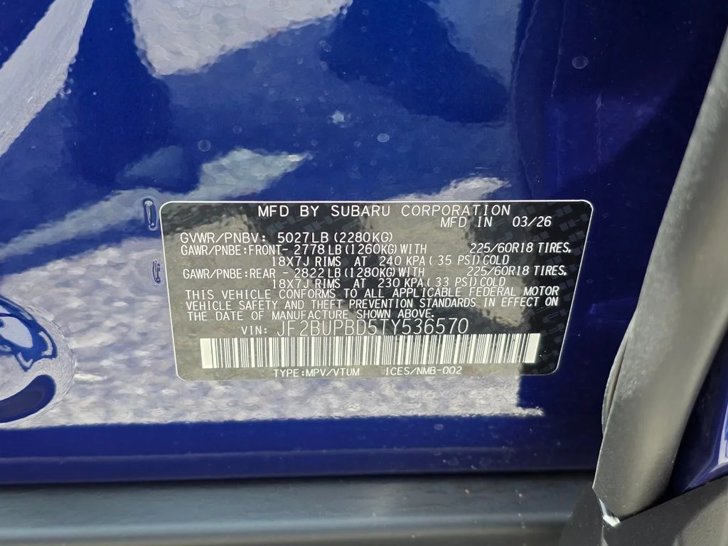 New 2026 SAPPHIRE BLUE PEARL Subaru Premium image 32