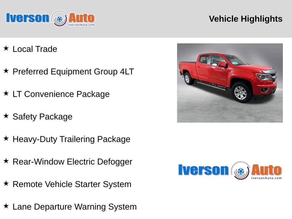 Used 2017 Chevrolet Colorado LT with VIN 1GCPTCE16H1178025 for sale in Huron, SD