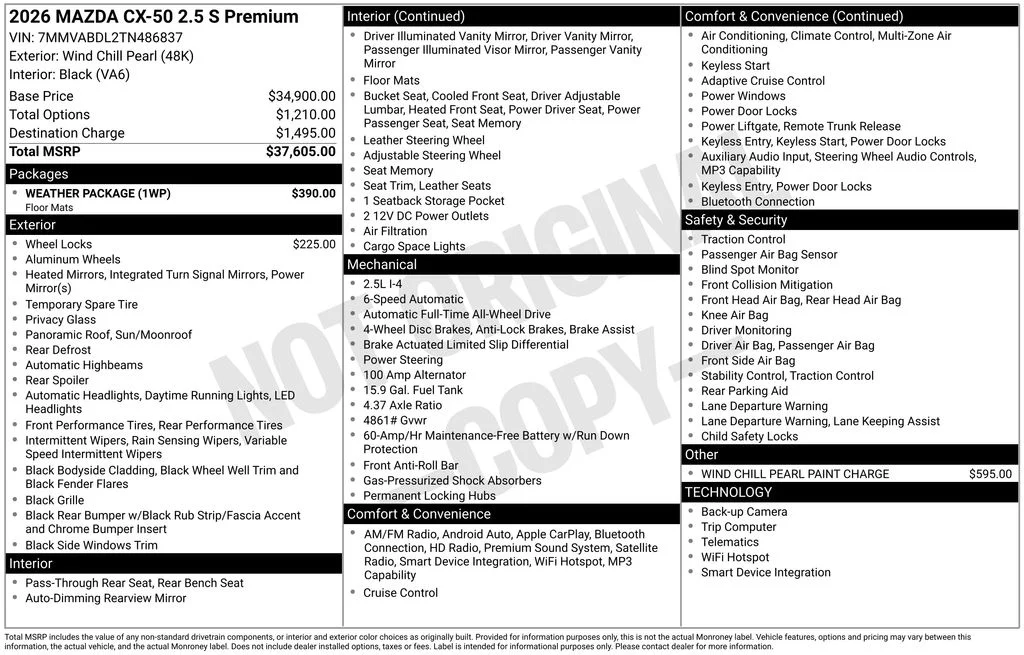 New 2026 Beige Mazda 2.5 S Premium image 7