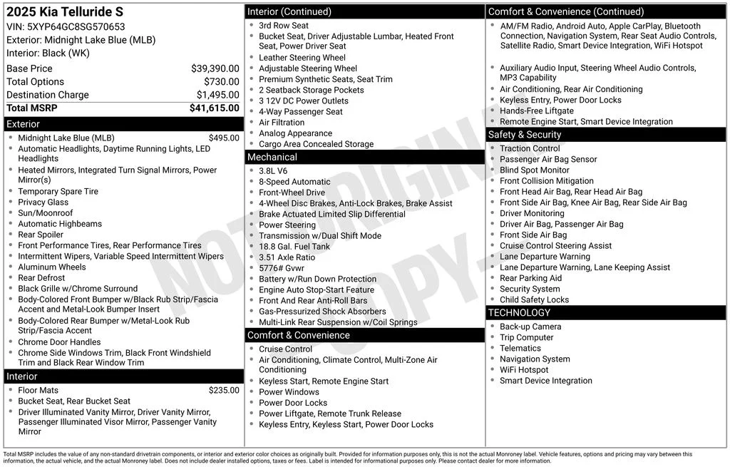 Used 2025 Black Kia S image 17
