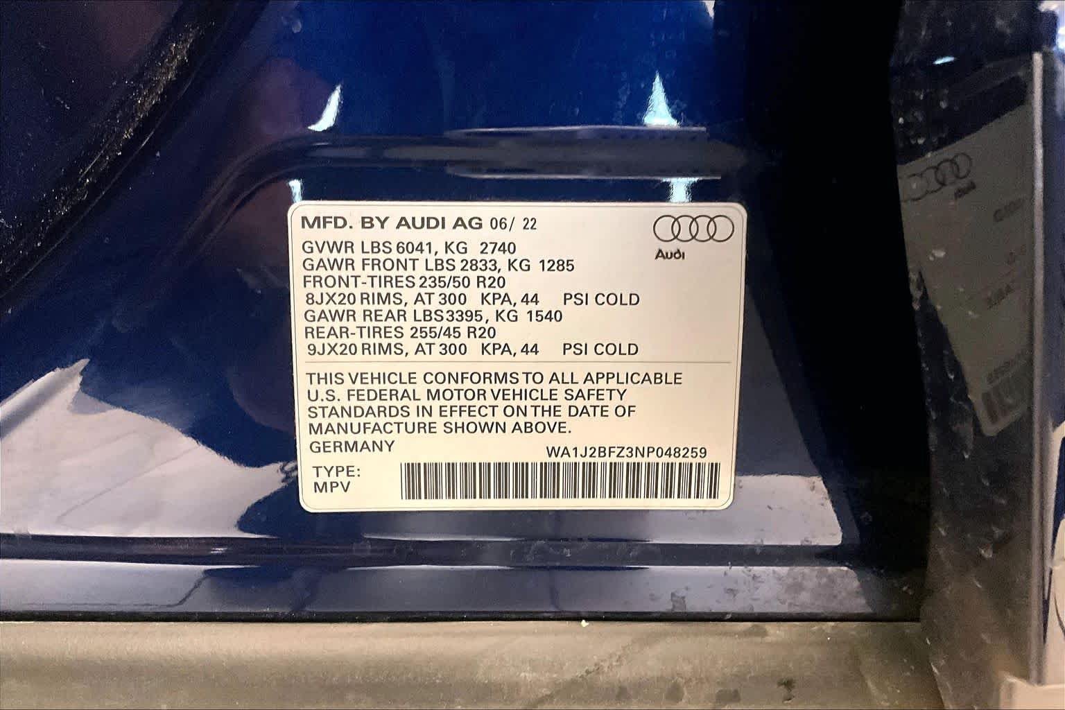 Used 2022 Navarra Blue Metallic Audi Prestige image 31