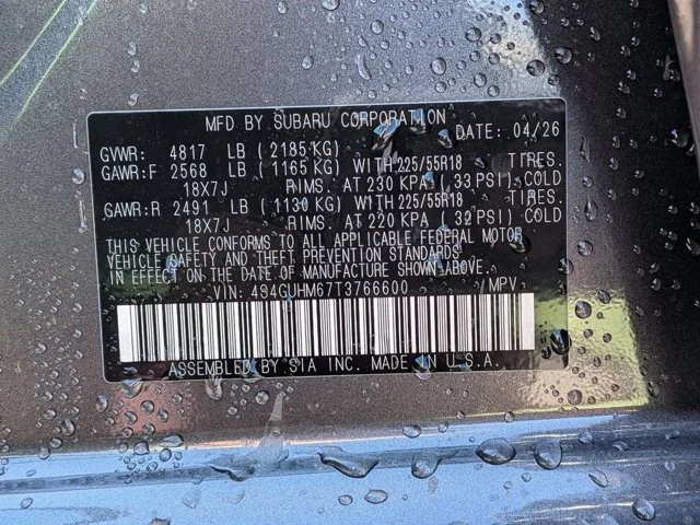 New 2026 MAGNETITE GRAY PEARL Subaru Limited image 52