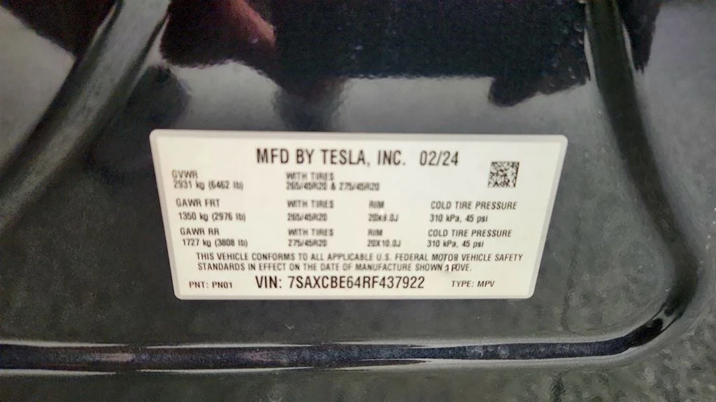 Used 2024 Stealth Grey Tesla Plaid AWD w/ White & Black Vegan Leather Interior image 31