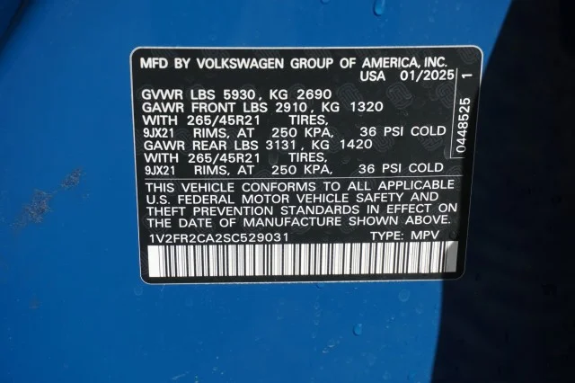 New 2025 R3R3 Mountain Lake Blue Volkswagen 2.0T SEL Premium R-Line image 42