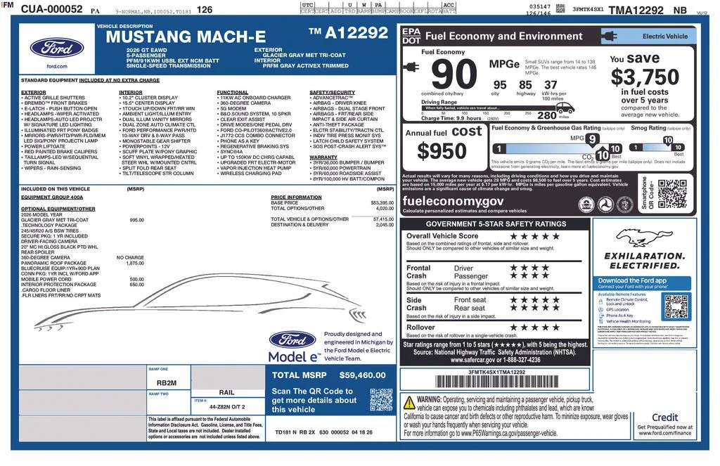 New 2026 Glacier Gray Metallic Tri-coat Ford GT image 6