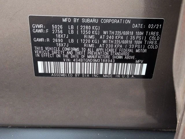 Used 2021  Subaru Limited XT image 40