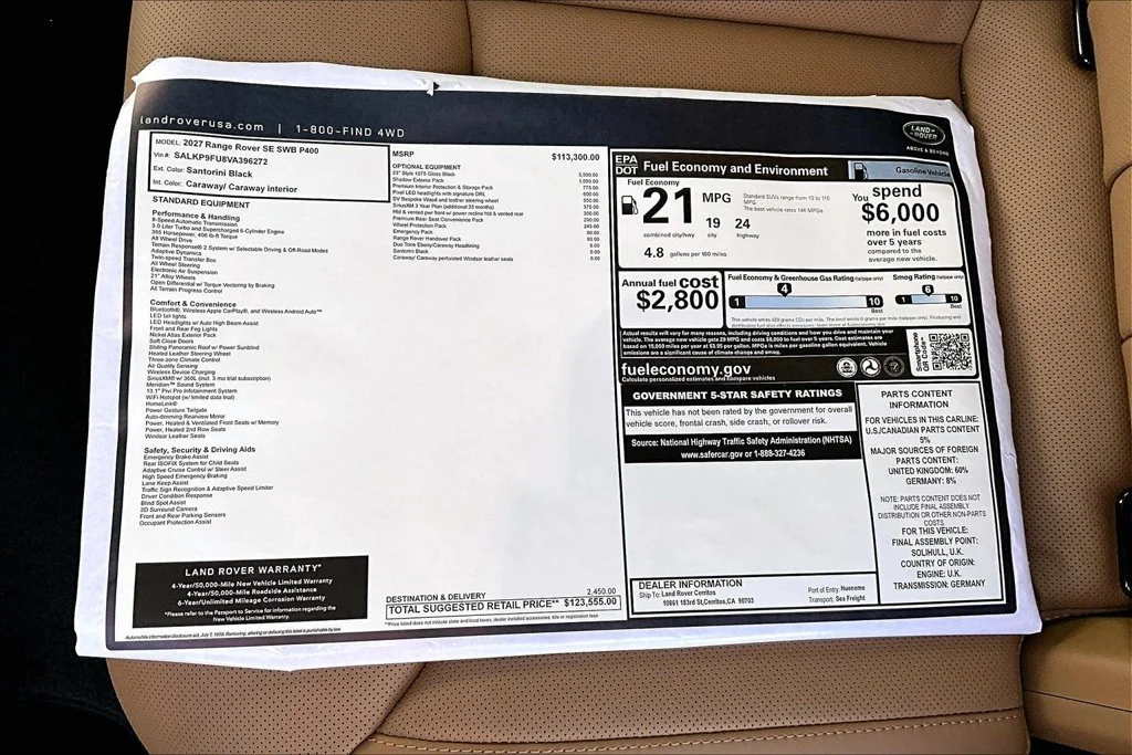 New 2027 Santorini Black LAND ROVER SE image 14