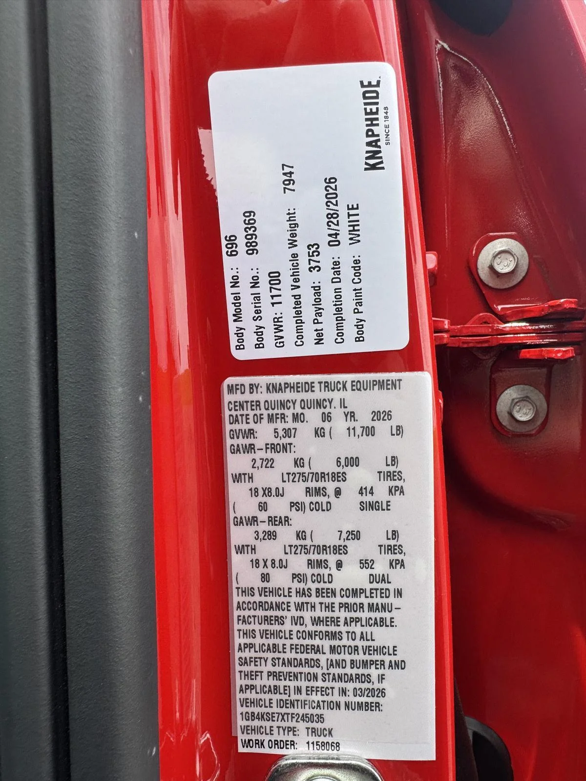 New 2026 Red Hot Chevrolet WT image 16