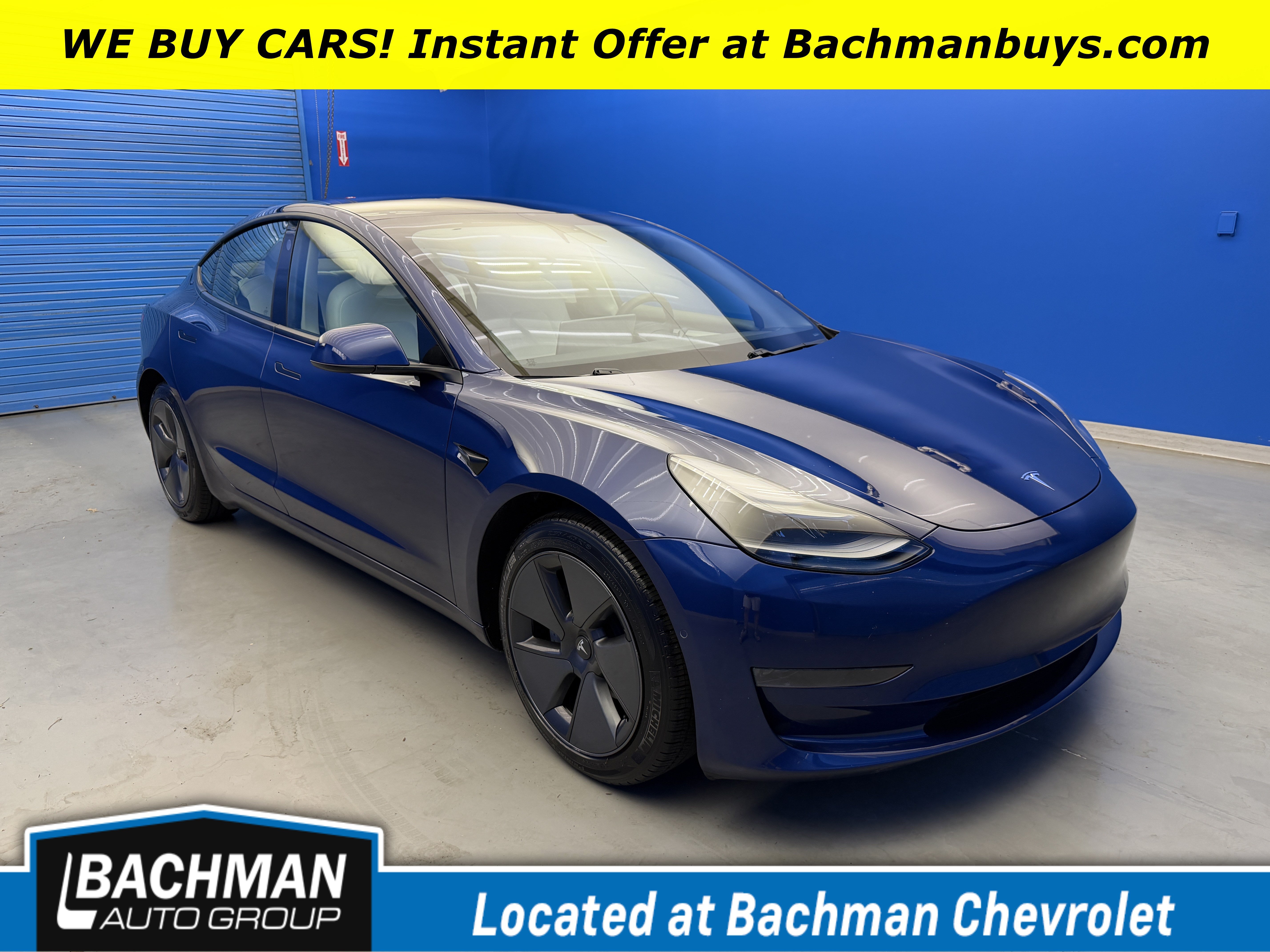 Used 2021 Deep Blue Metallic Tesla Standard Range Plus image 1