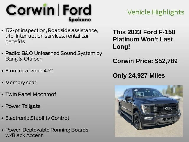 Used 2023 Agate Black Metallic Ford Platinum image 25