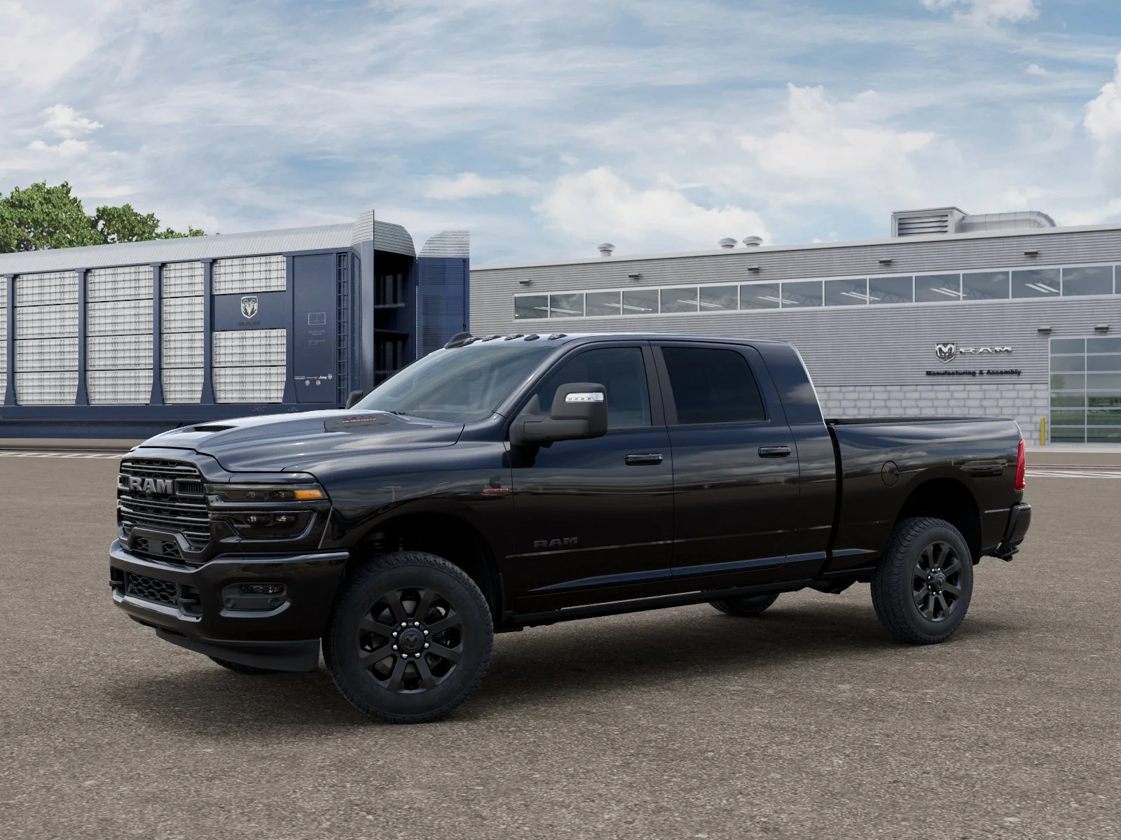 New 2027 Diamond Black Crystal Pearl-Coat Exterior Paint RAM Laramie image 1