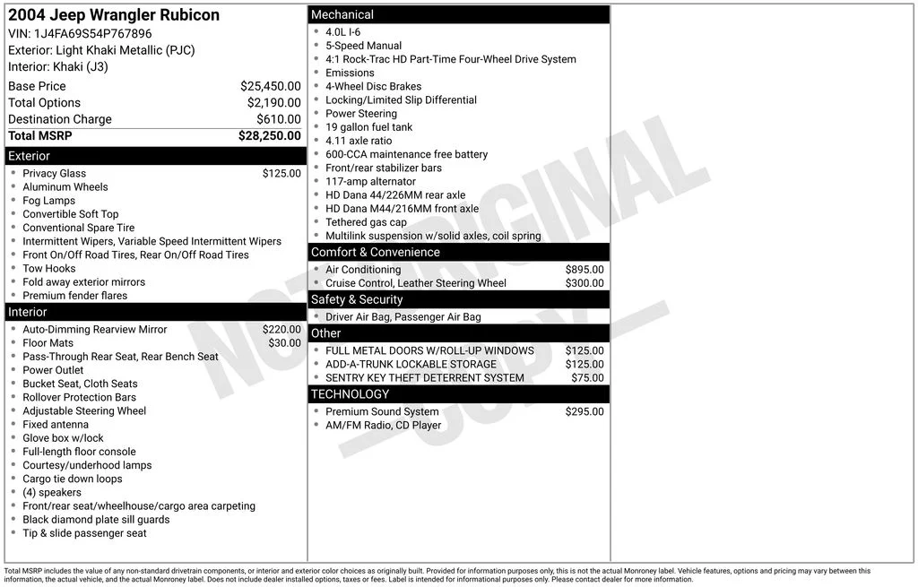 Used 2004  Jeep Rubicon image 2