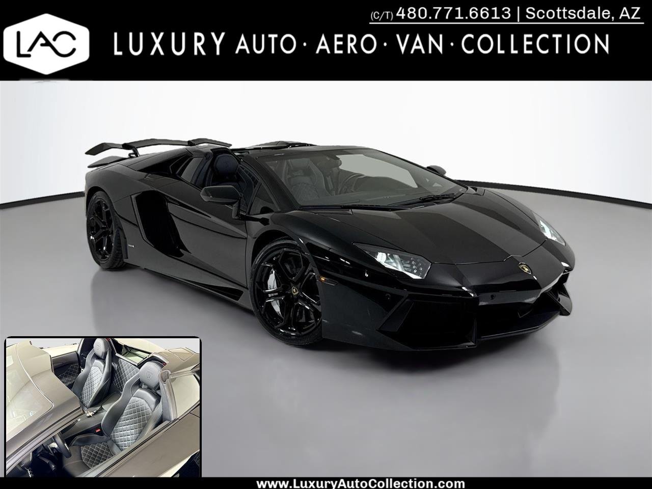 Used 2016 Nero Aldebaran Lamborghini LP 700-4 | Vorsteiner Carbon Wing | Carbon Interior image 1