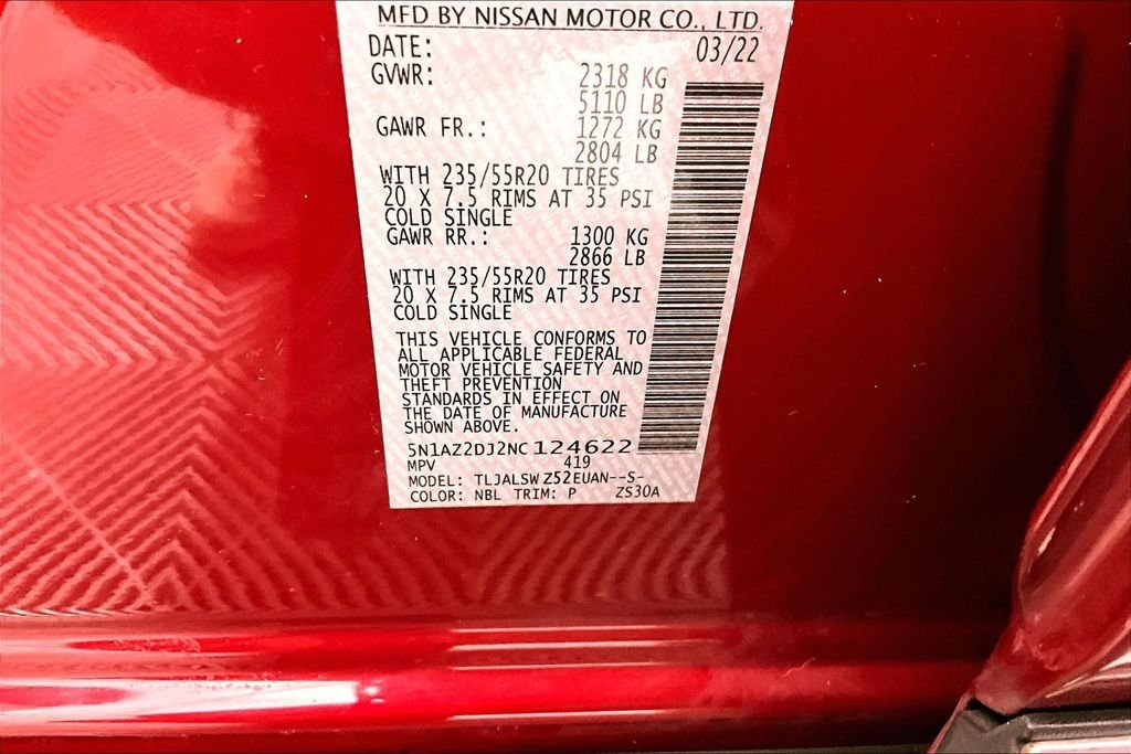 Used 2022 Red Nissan Platinum image 18