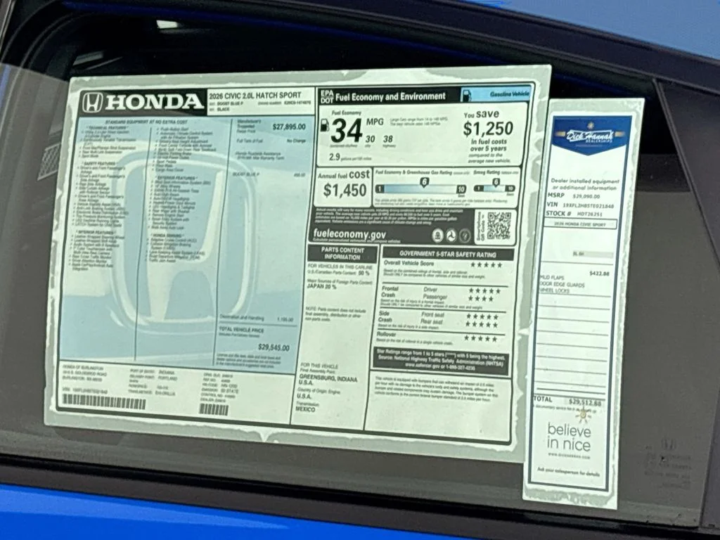 New 2026 Boost Blue Pearl Honda Sport image 23