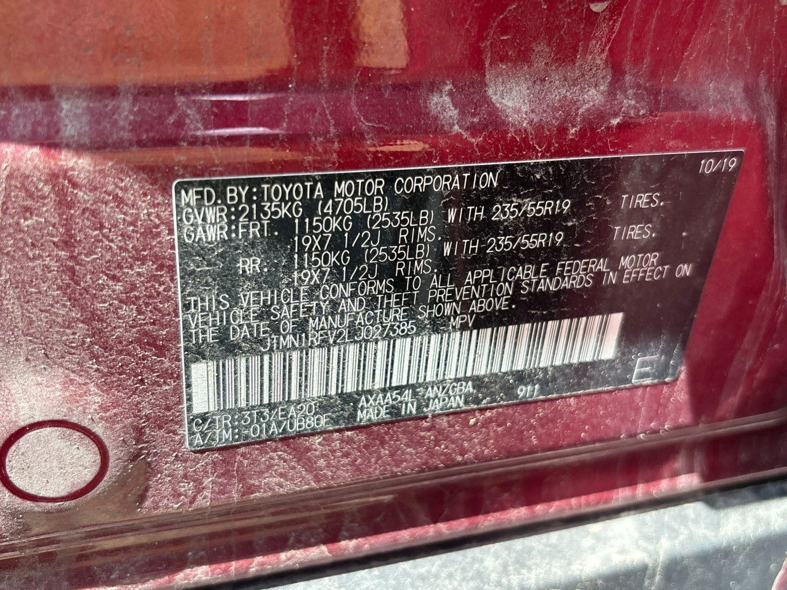 Used 2020 Ruby Flare Pearl Toyota Limited image 10