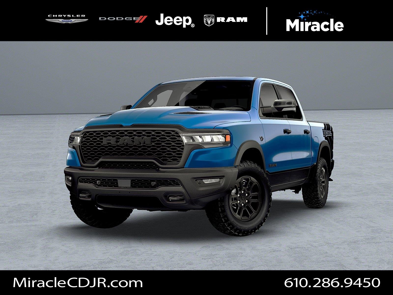 New 2026 Hydro Blue Pearl-Coat Exterior Paint RAM Rebel image 1