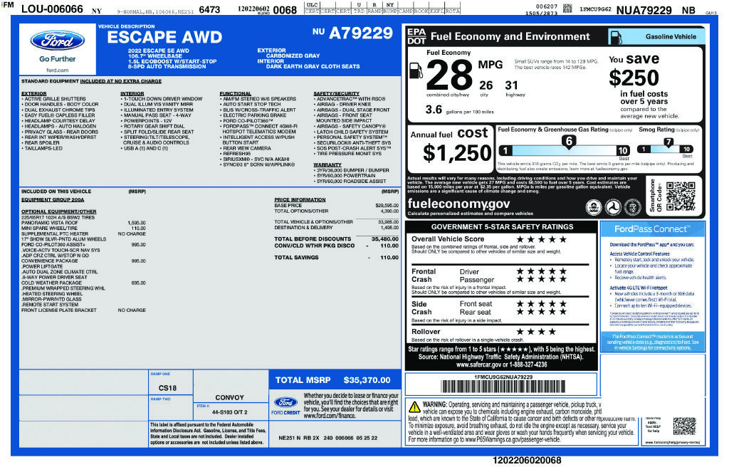Used 2022 Gray Metallic Ford SE image 11