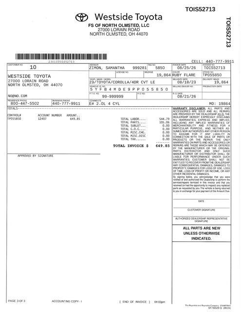 Certified Used 2023 Ruby Flare Pearl Toyota LE image 20