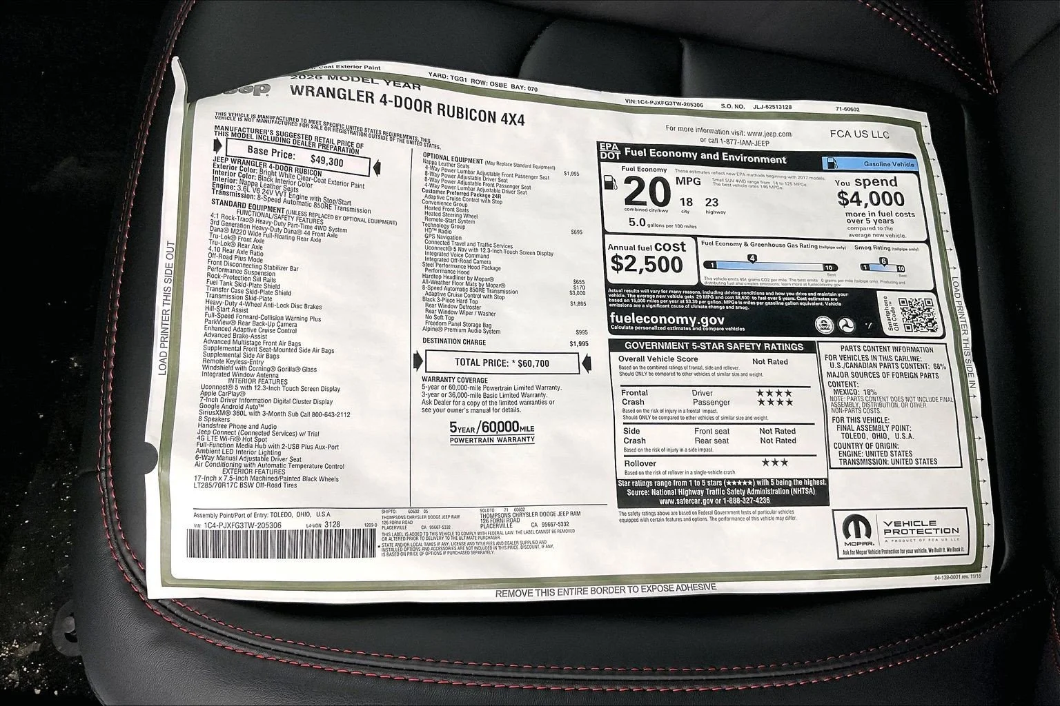 New 2026 Bright White Clearcoat Jeep Rubicon image 21