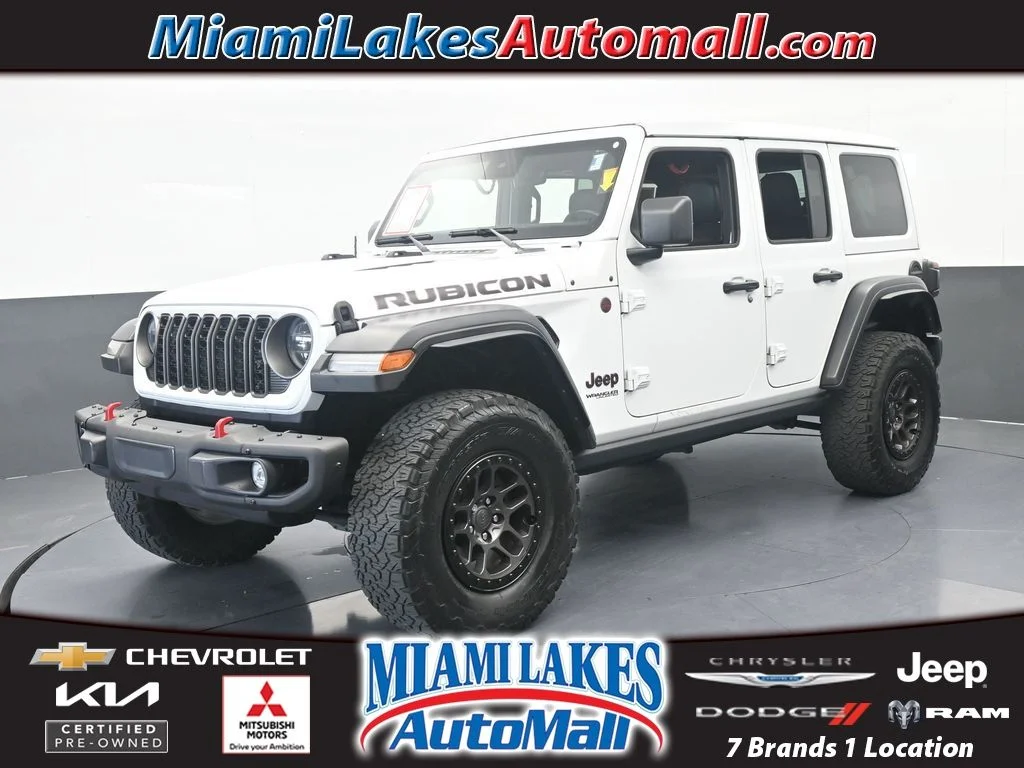 Used 2022 Bright White Clearcoat Jeep Unlimited Rubicon image 1
