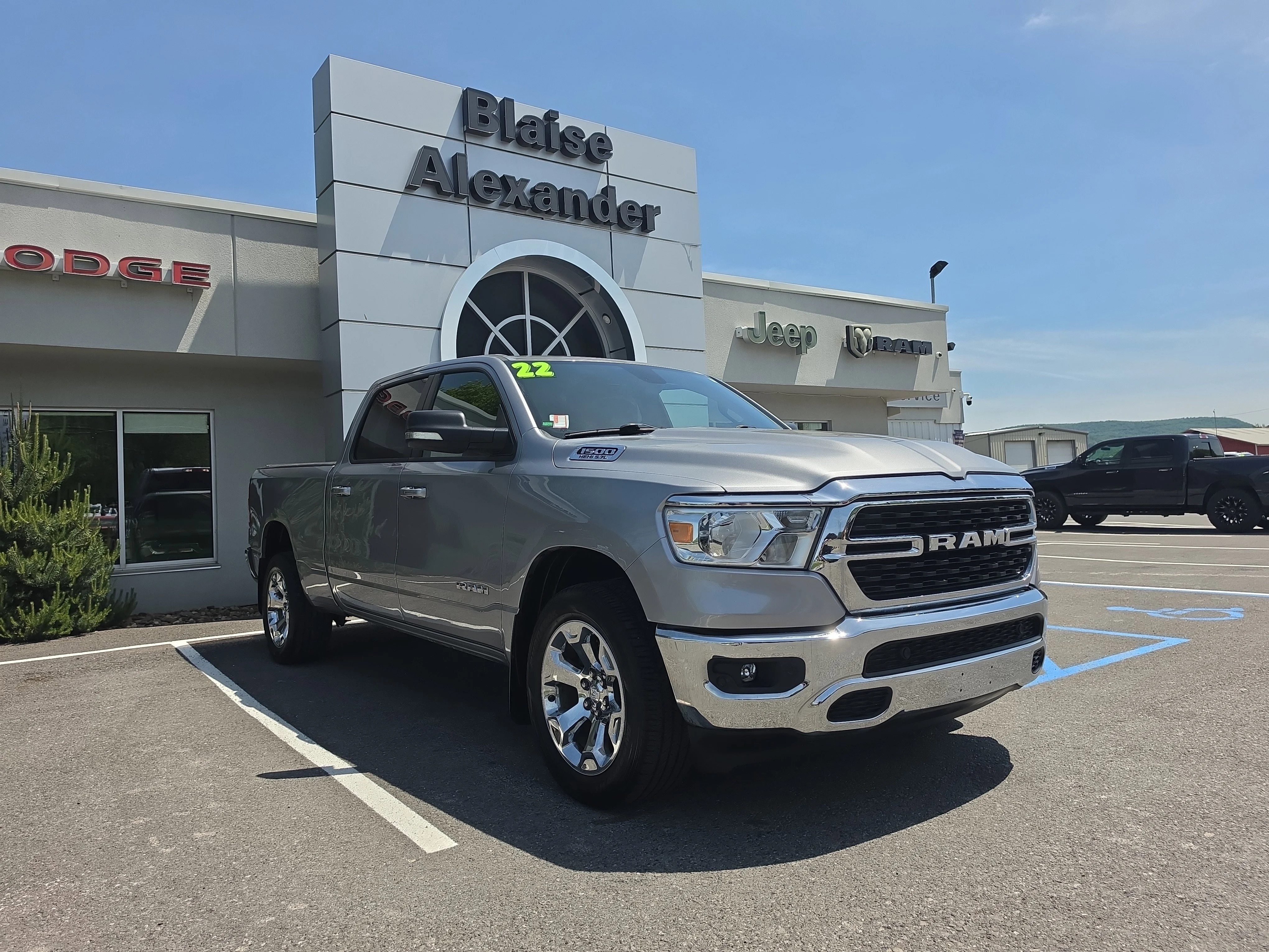 Used 2022 Billet Silver Metallic Clearcoat Ram Big Horn image 1
