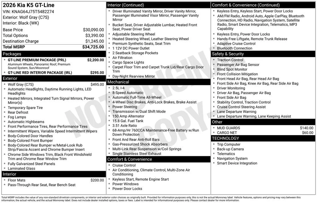 New 2026 Wolf Gray Kia GT-Line AWD image 29