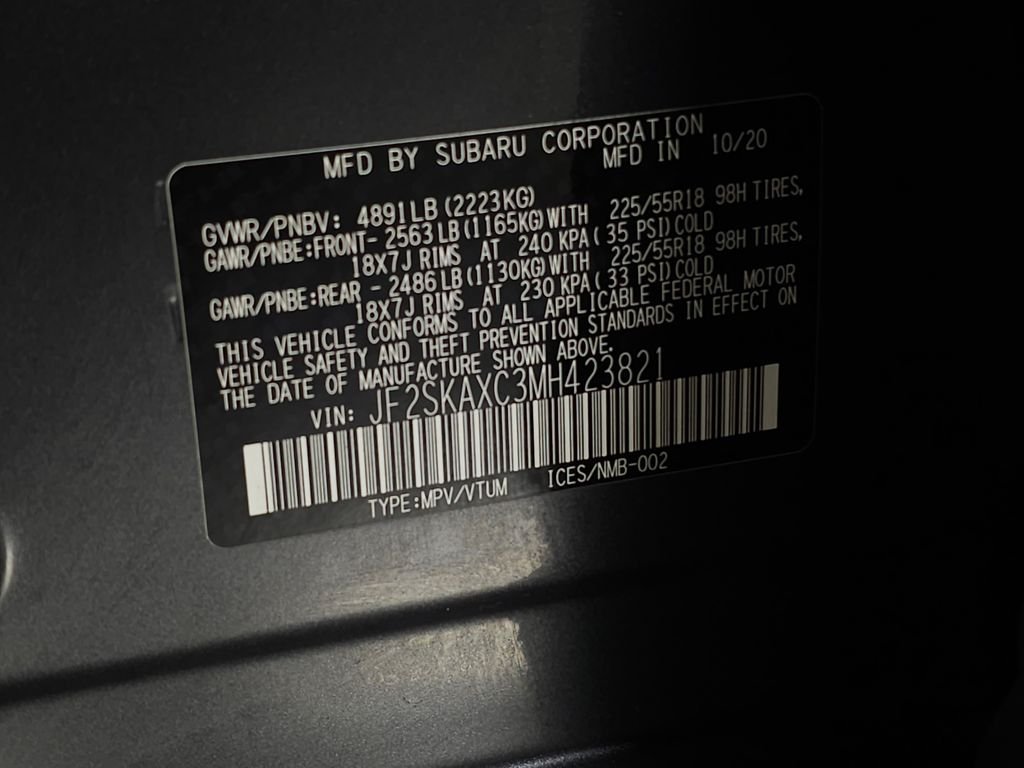 Used 2021 Magnetite Gray Metallic Subaru Touring image 38