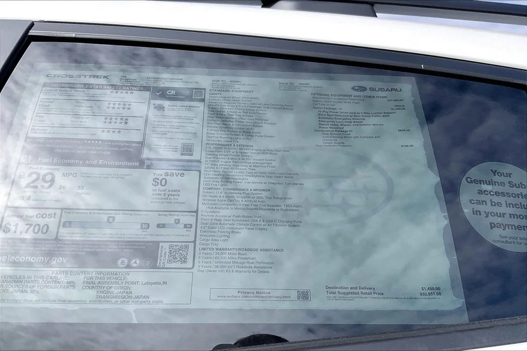 New 2026 CRYSTAL WHITE PEARL Subaru Premium image 17