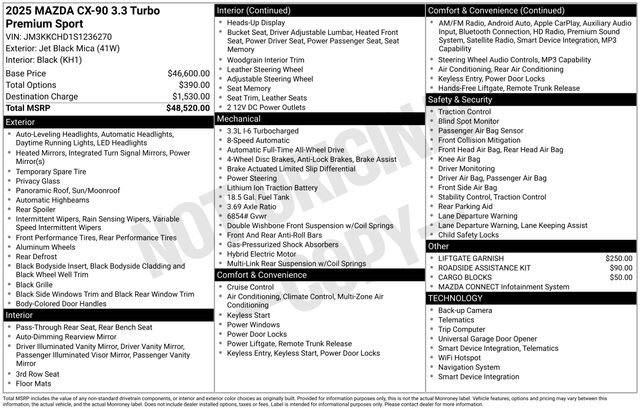 Certified Used 2025 Black Mazda 3.3 Turbo Premium image 8