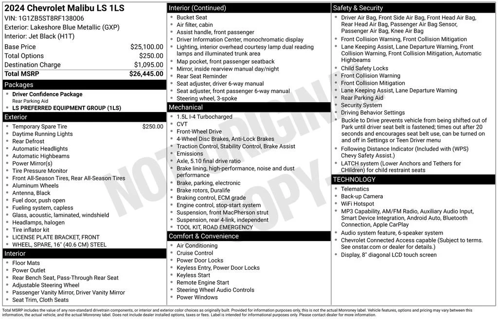 Used 2024 Lakeshore Blue Metallic Chevrolet LS image 2