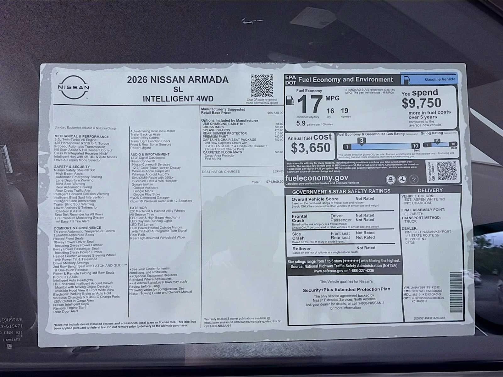 New 2026 Aspen White TriCoat Nissan SL image 6