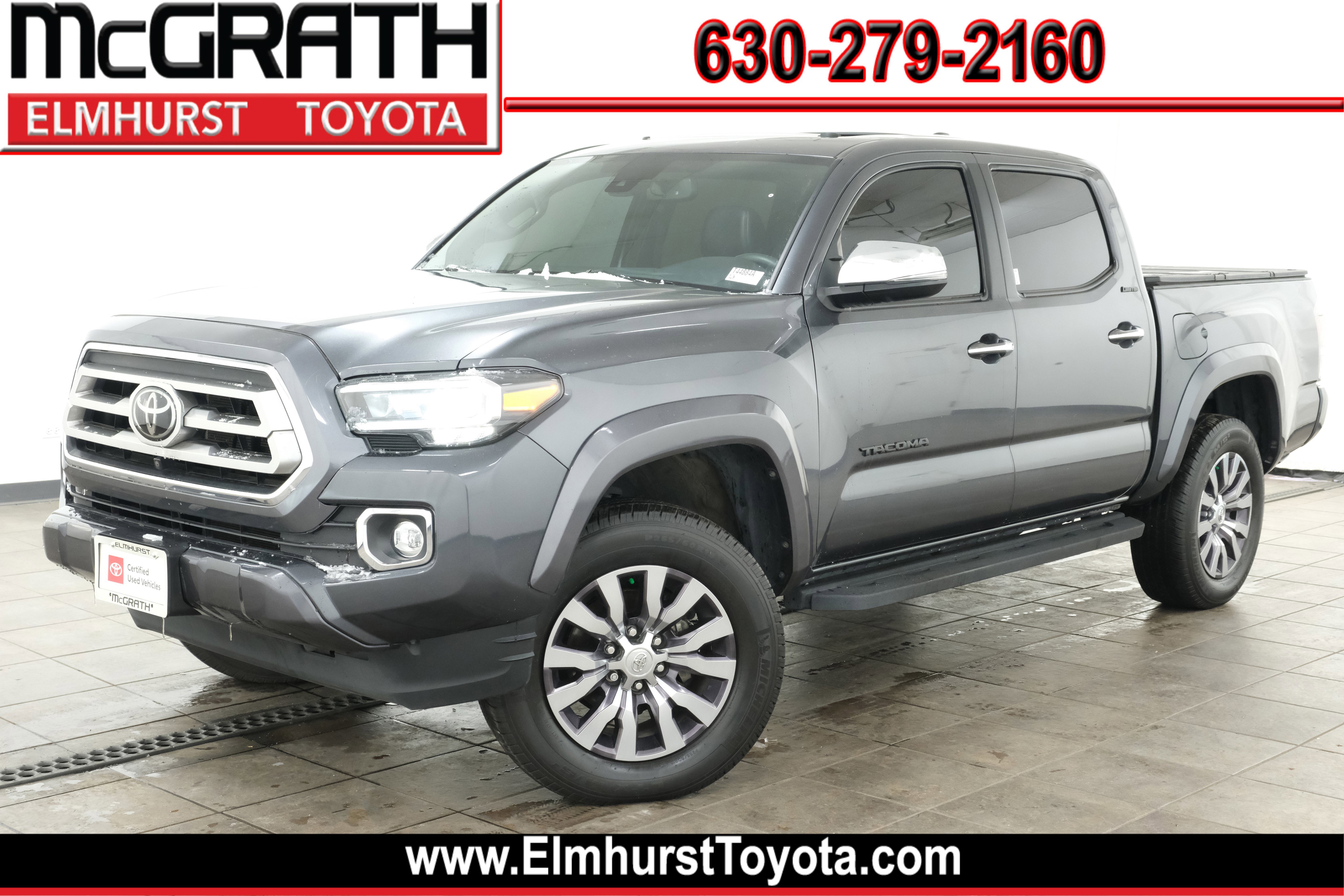 Magnetic Gray Metallic 2021 Toyota Tacoma Limited Double Cab 4WD Pickup Truck Four-Wheel Drive 6-Speed Automatic